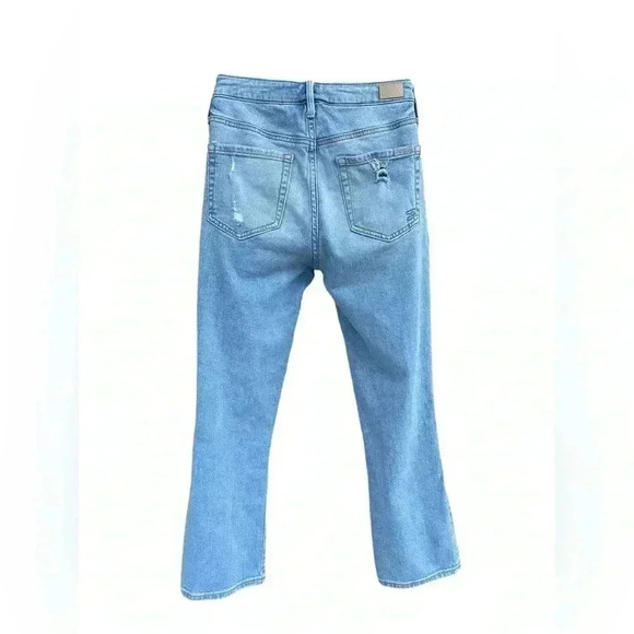 Seven7 women’s light wash distressed straight leg denim jeans sz 4 98% cotton - Picture 2 of 8